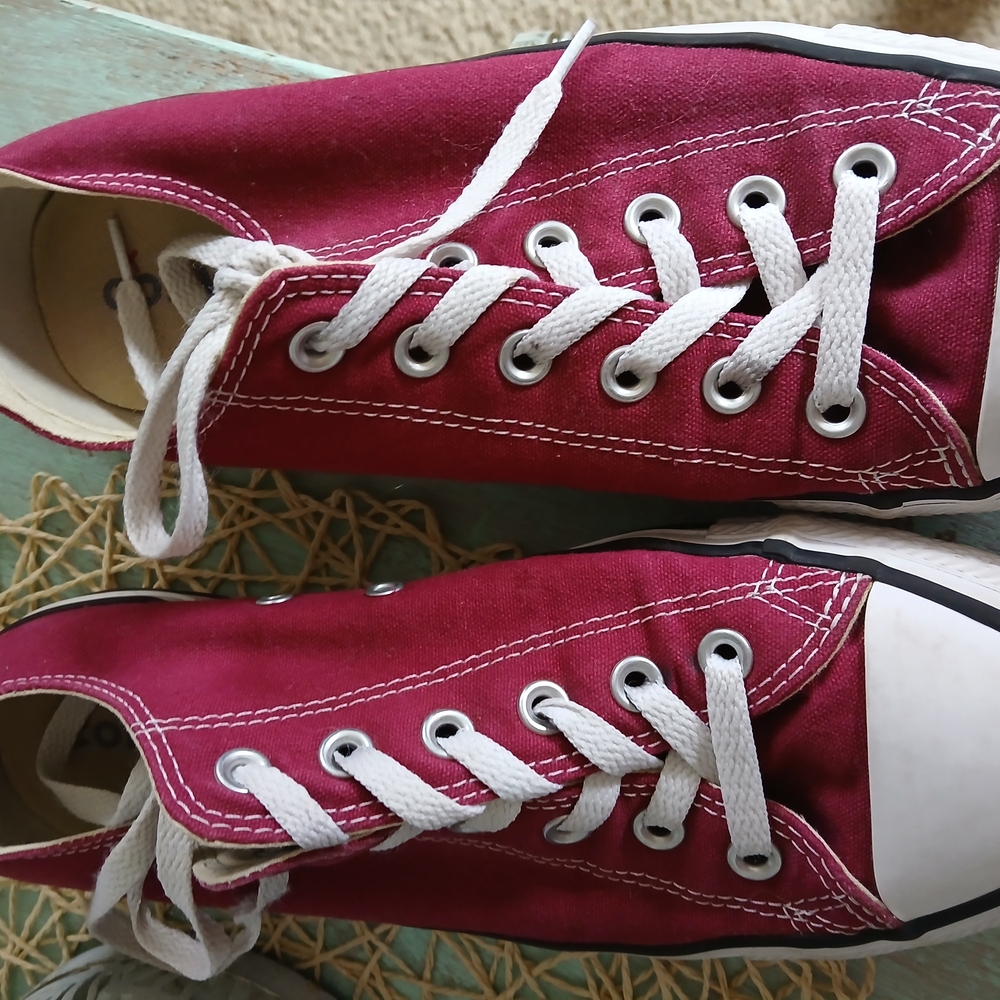 Kids Maroon Canvas Sneakers
